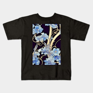 Blue Floral pattern, for all those who love flowers #77 Kids T-Shirt